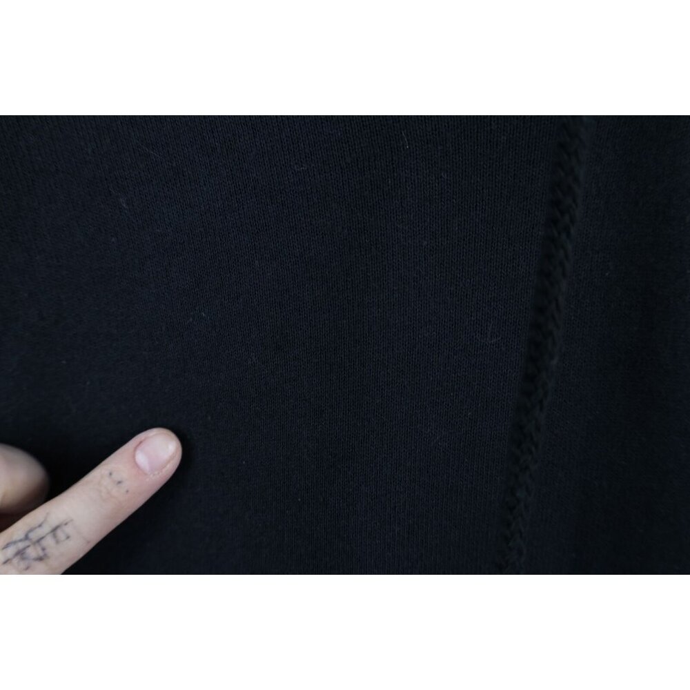 Vintage 90s Streetwear Mens Size Medium Faded Blank Hoodie Sweatshirt Black - Picture 6 of 10